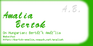 amalia bertok business card
